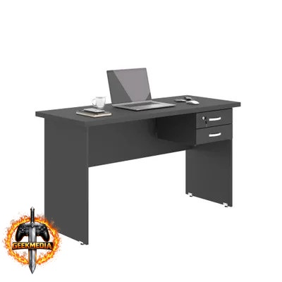 Escrivaninha Com Gavetas 1.20 Plate Preto Onix