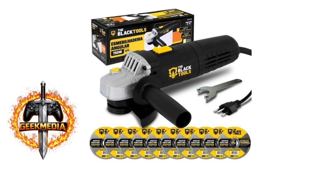 Esmerilhadeira Lixadeira Angular 750W The Black Tools 220V