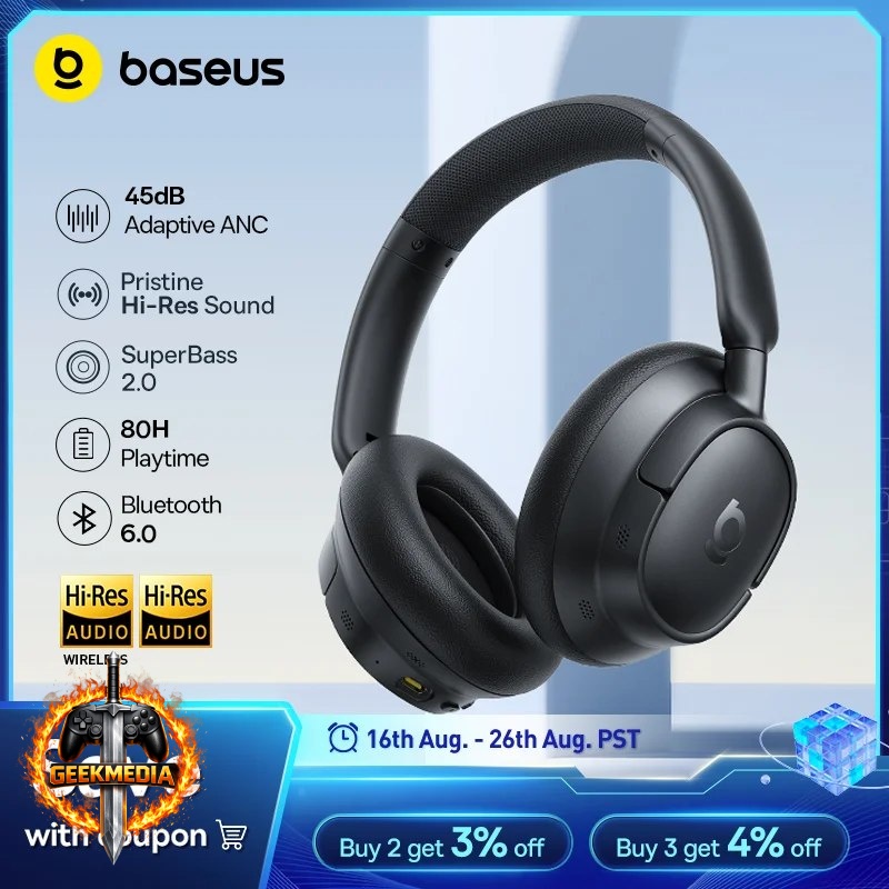 Fone de Ouvido Baseus EH10 NC ANC Wireless