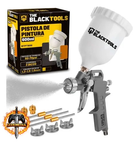 Pistola de Pintura Gravidade 600ml 3 Bicos