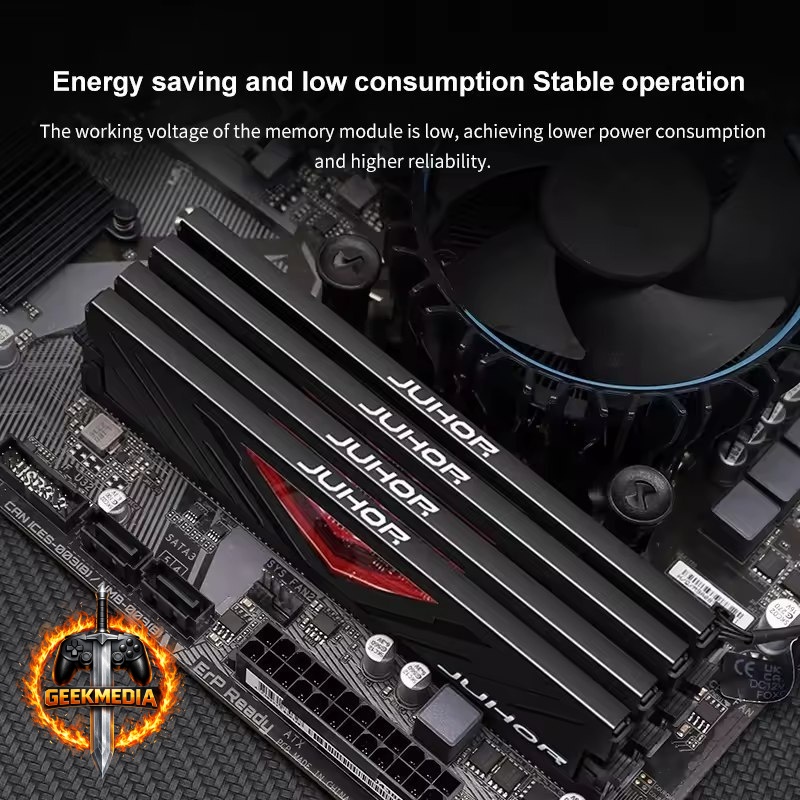 Memória RAM JUHOR Black DDR4 16GB 3200MHz