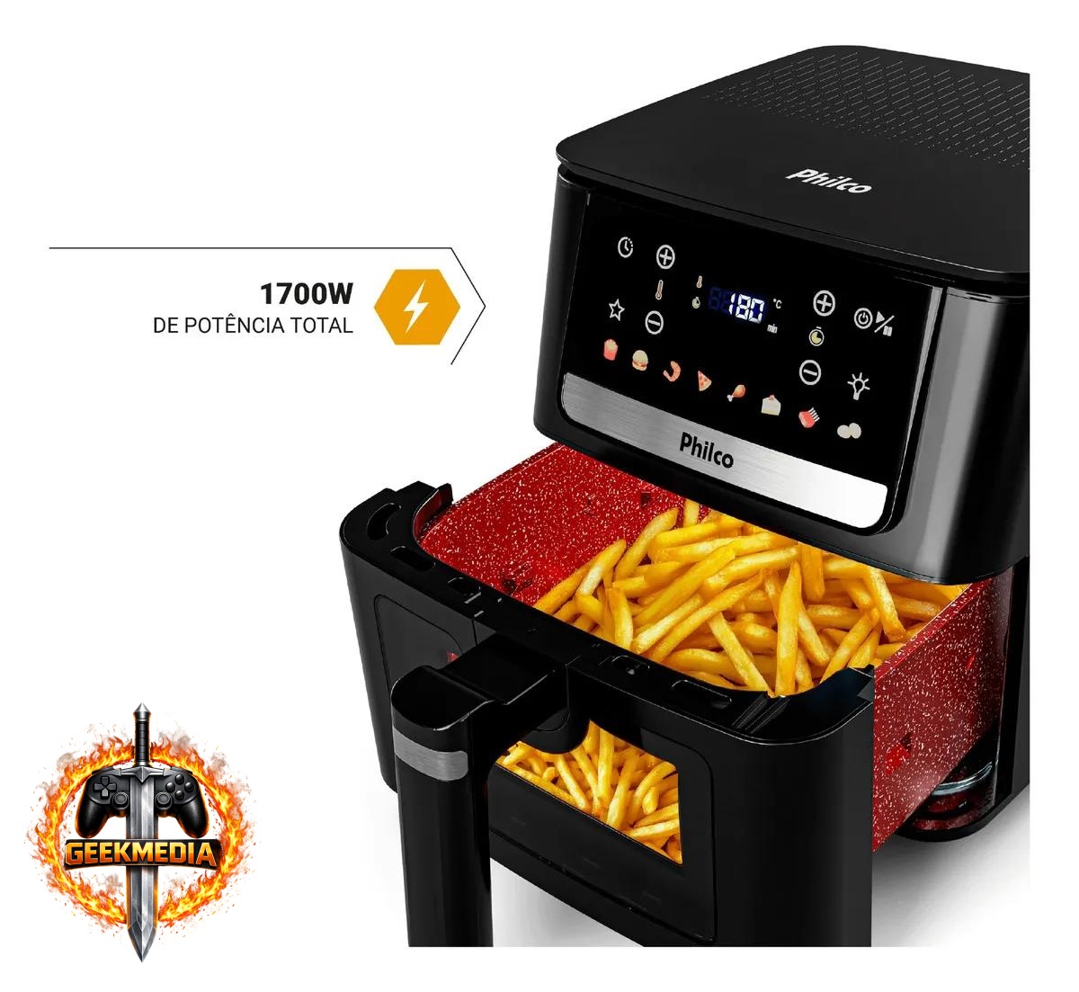 Air Fryer Philco 6,5L Visor Glass 1700W PAF65A