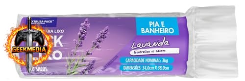 Saco de Lixo Perfumado Lavanda Pia e Banheiro (34x38)