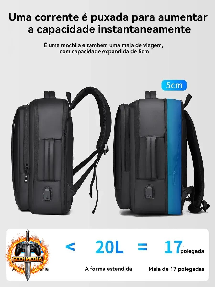 Mochila Jiesipote Reforçada Expansível à Prova D’água