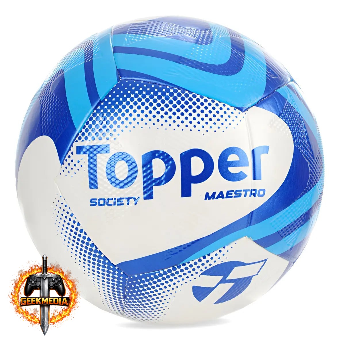 Bola Futebol Topper Society Grama Sintética Slick Maestro Azul