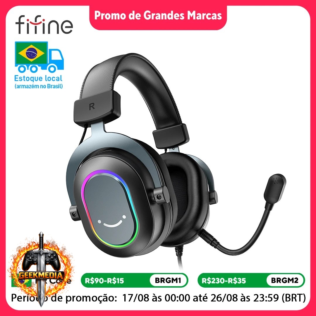 Headset Gamer Fifine H6 Ampligame RGB