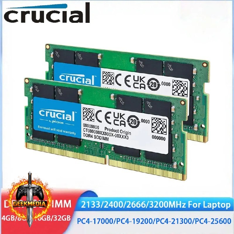 Memória RAM Crucial DDR4 SODIMM 8GB 3200MHz
