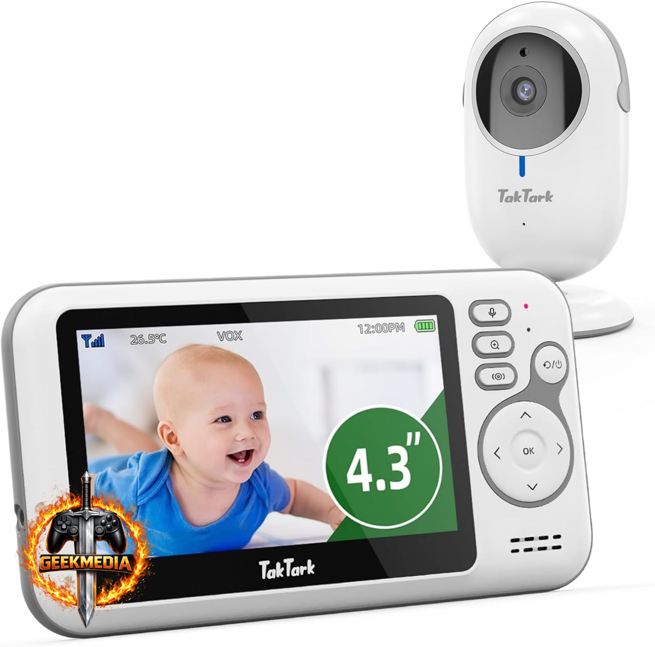 Babá Eletrônica TakTark - Monitor 4.3" - Visão Noturna