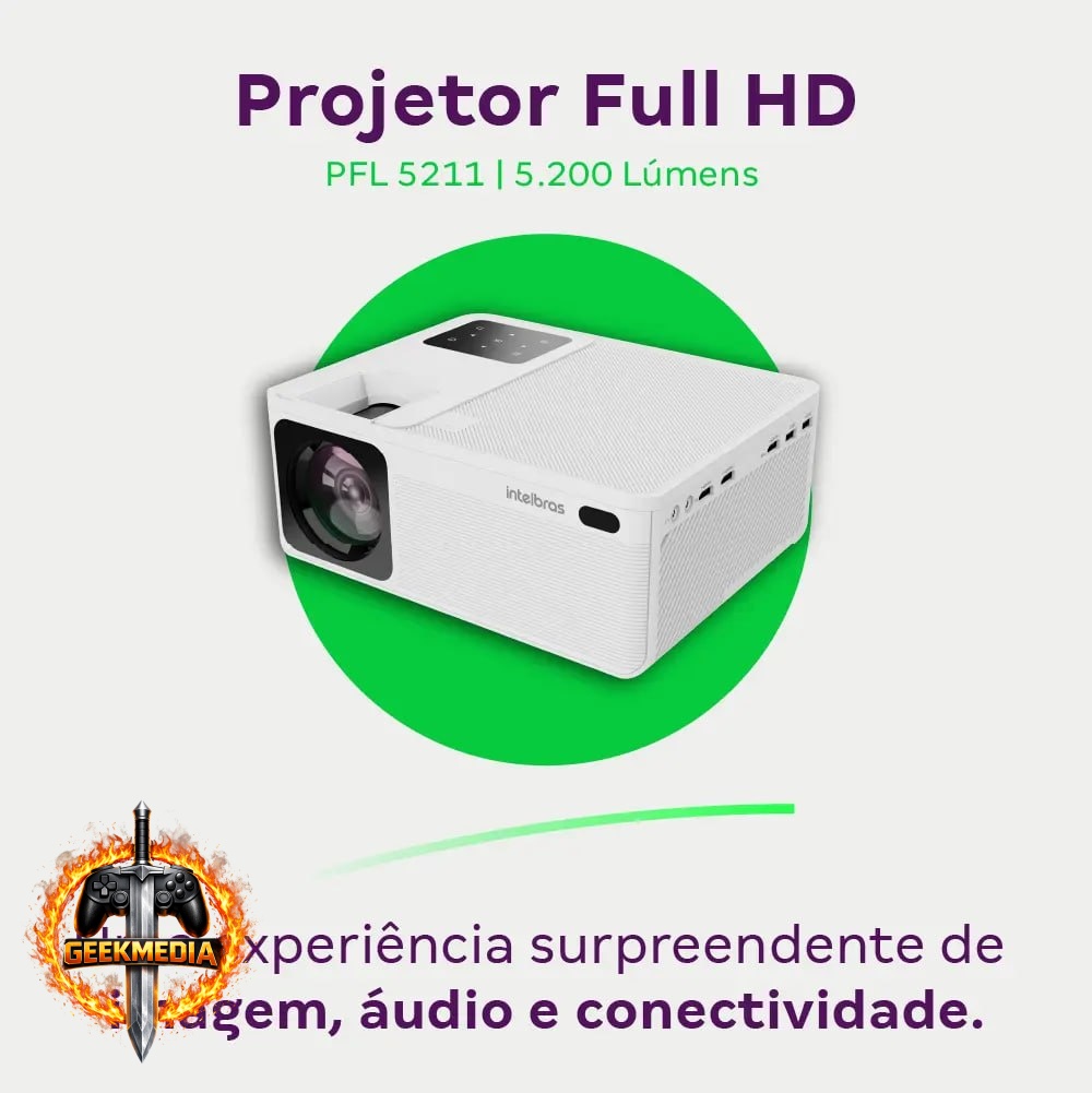 Projetor Intelbras PFL5211 Full HD 5200lm - Branco