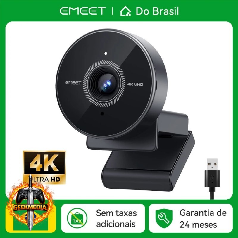 Webcam EMEET C950 4K 1080p 60fps com Foco Automático