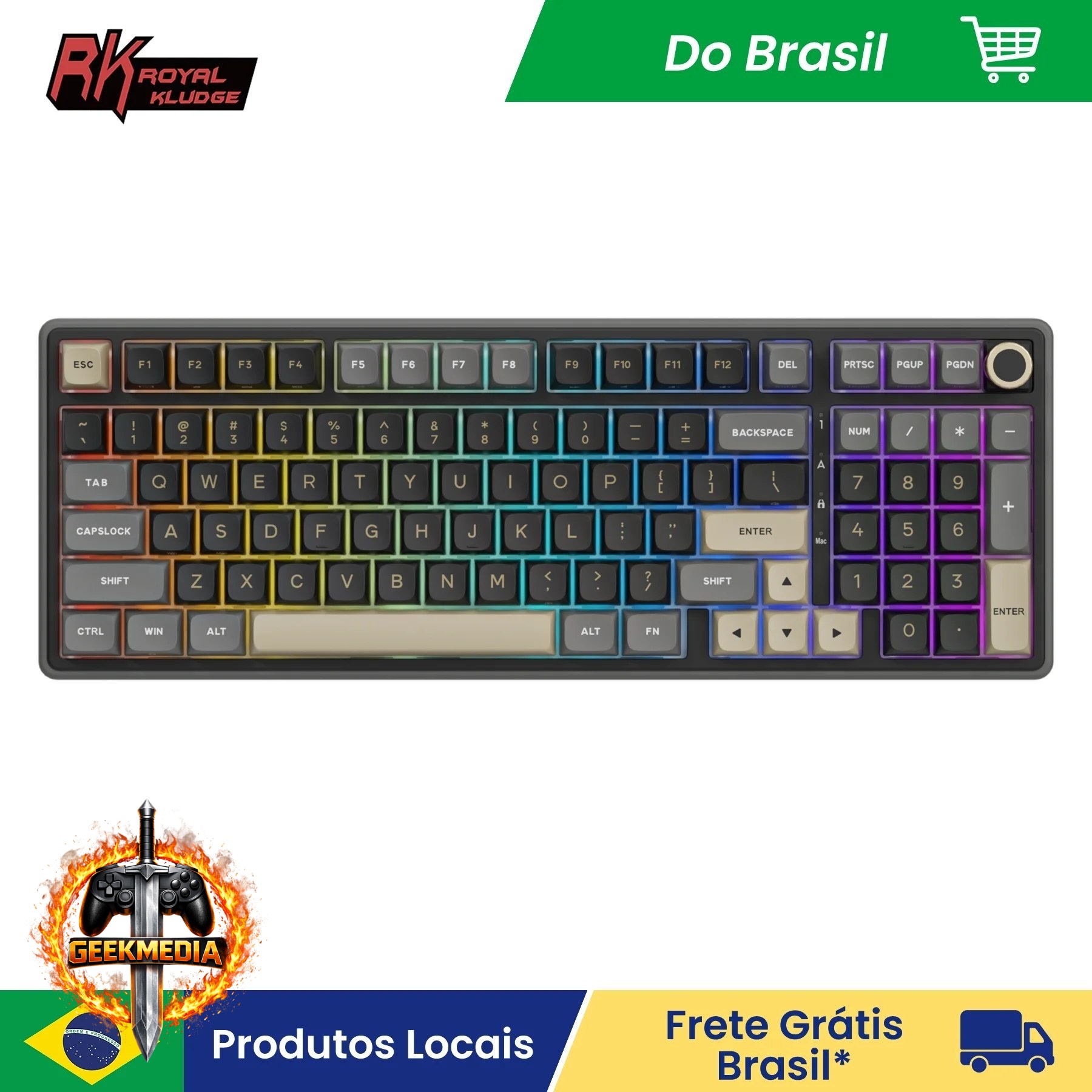 Teclado Gamer RKR98 Pro Mecânico Royal Kludge