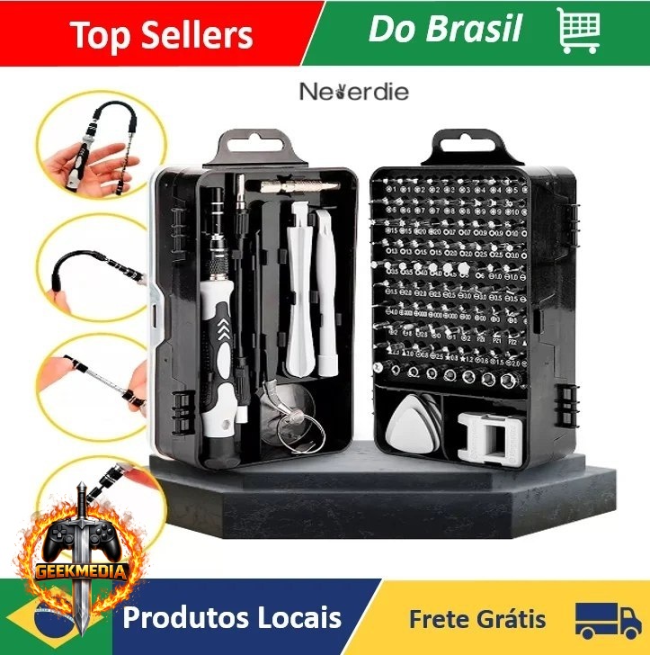Kit Ferramentas 115 Peças Jogo Mini Chaves Precisão Multiuso