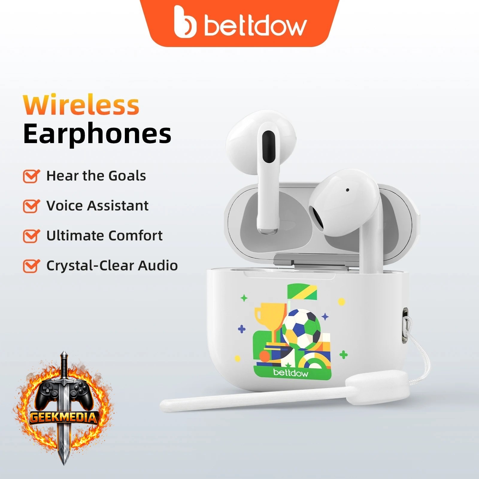 Fone de Ouvido Sem Fio Bluetooth 5.3 Bettdow