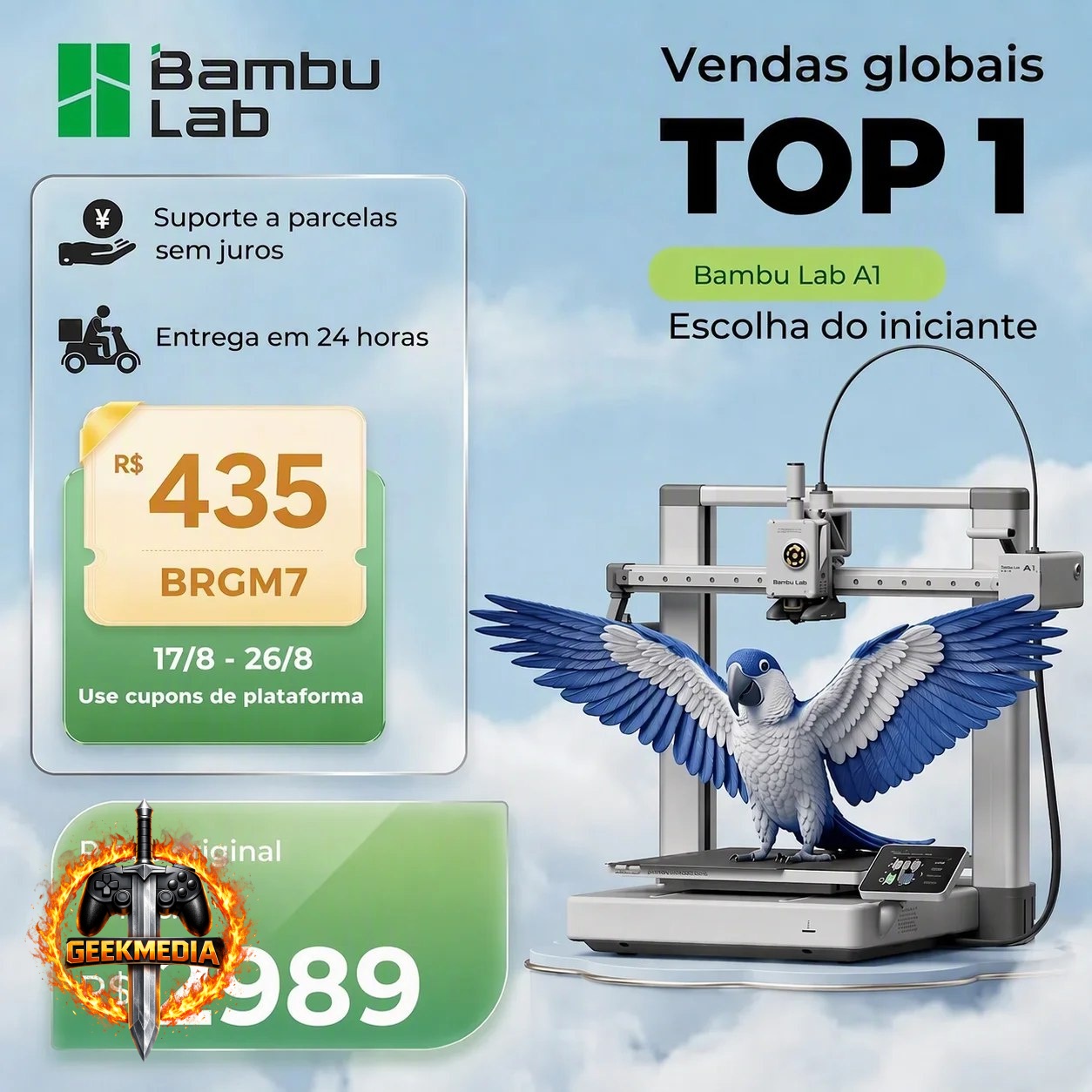 Impressora 3D Bambu Lab A1