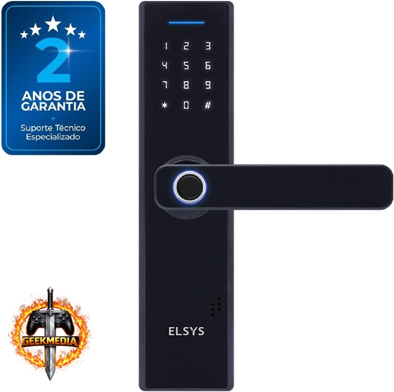 Fechadura Digital Elsys ESF-DE2000B Biometria - Preta