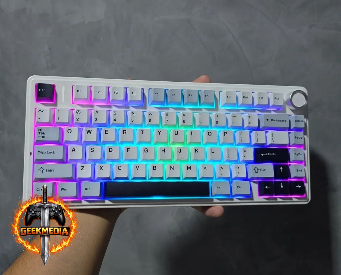 Teclado Mecânico Aula F75 Sem Fio RGB 75%