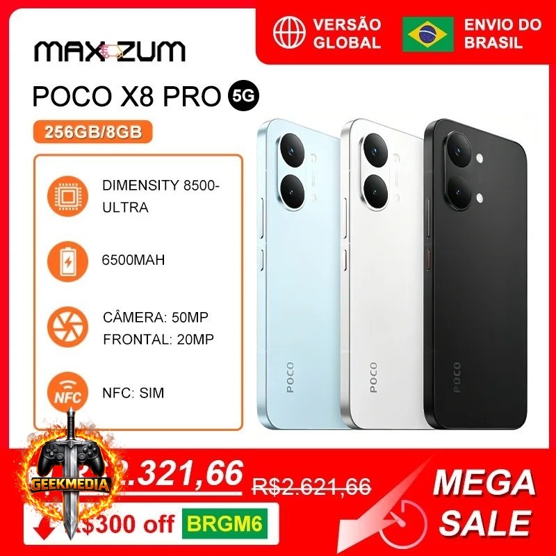 Smartphone Poco X8 PRO 5G, 256GB/8GB RAM