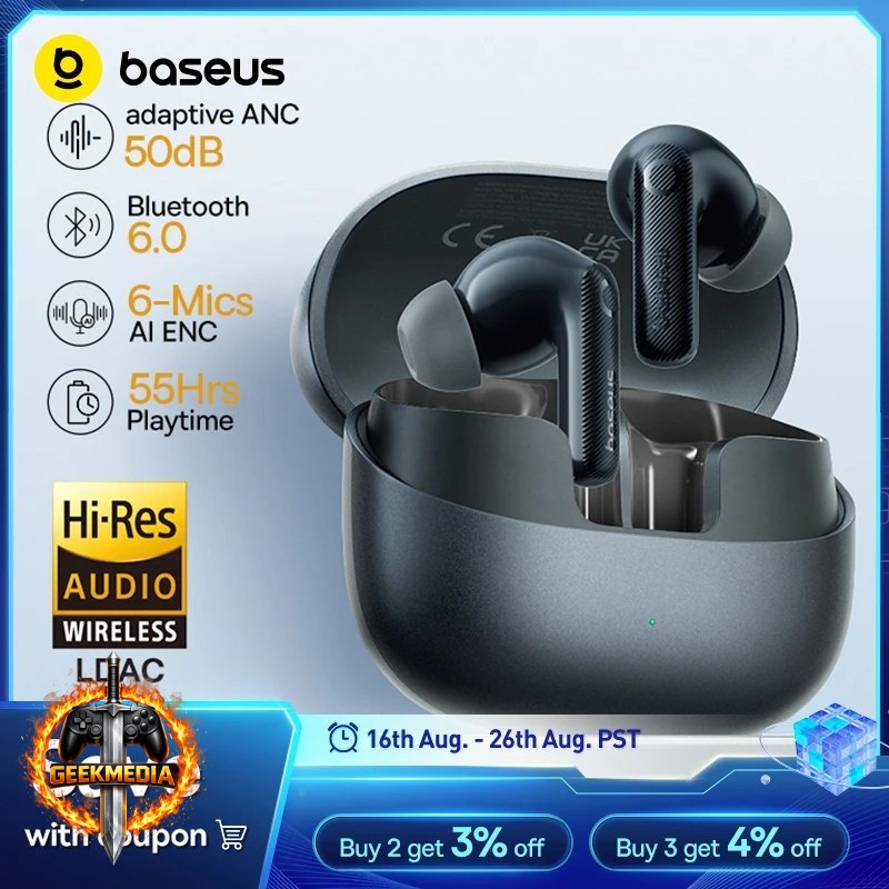 Baseus EP10 Pro ANC Fones de Ouvido Bluetooth 6.0