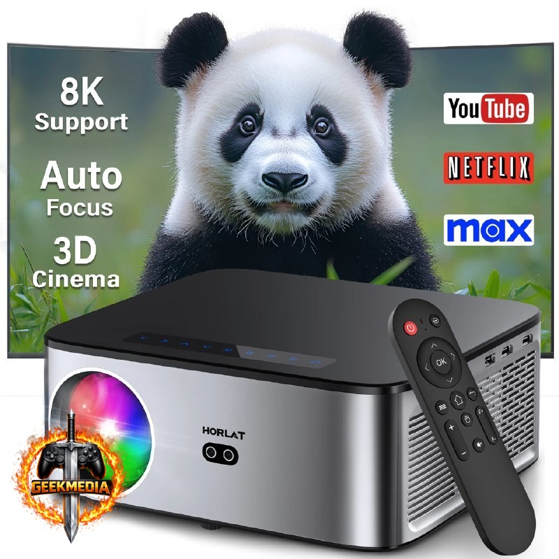 Projetor LCD HORLAT 35000 Lumens Android 8K
