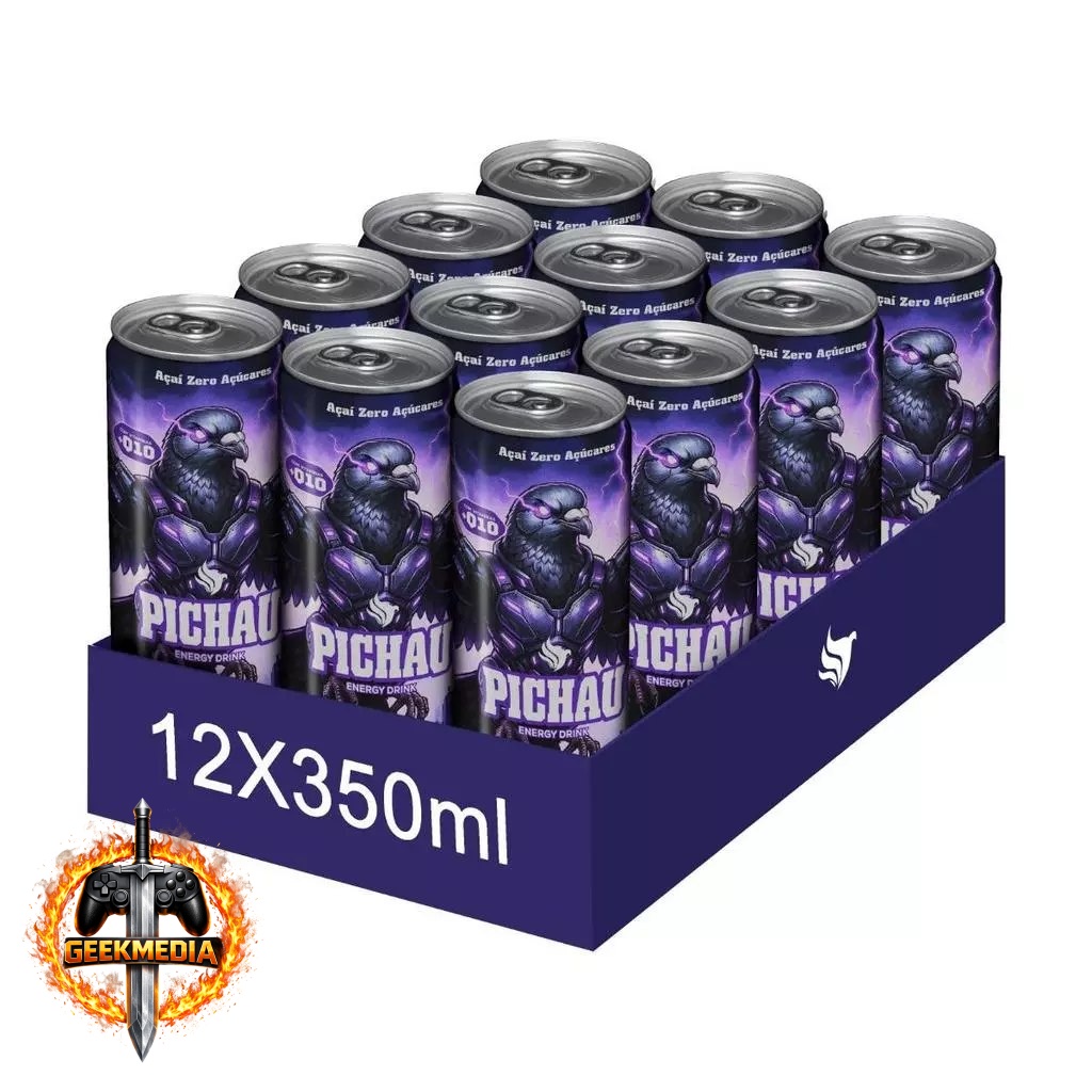 Pack Energético Pichau Açaí Zero, 350ml, 12 Unidades