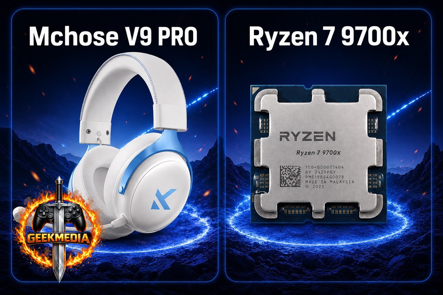 Combo Processador Ryzen 7 9700x  Headset Mchose V9 PRO