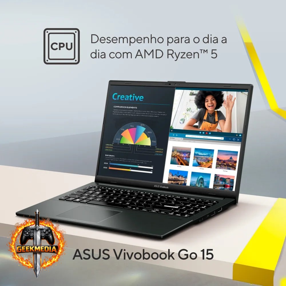 Notebook ASUS VivoBook Go 15 AMD Ryzen 5