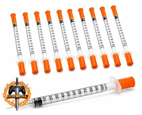 Seringa Insulina 1ml Agulha Fixa 8x0,30 30g Kit 10un