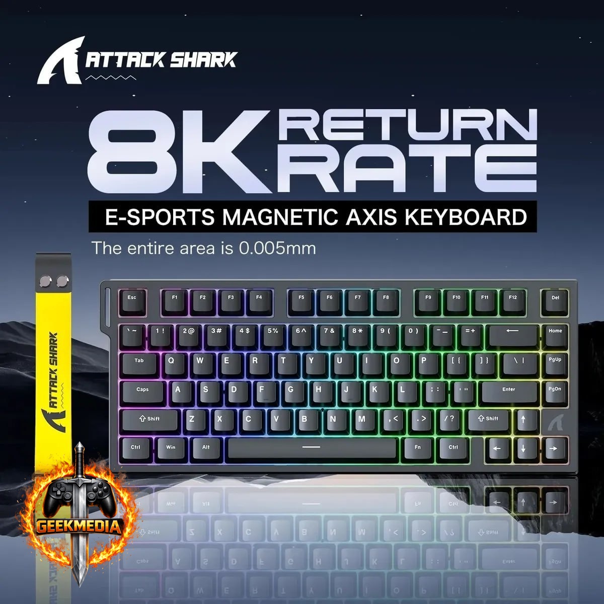 Teclado Mecânico Attack Shark R82he 8000hz Gamer
