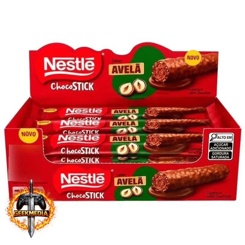 Chocolate Baton Choco Stick Avelã Nestlé - 12 Unidades