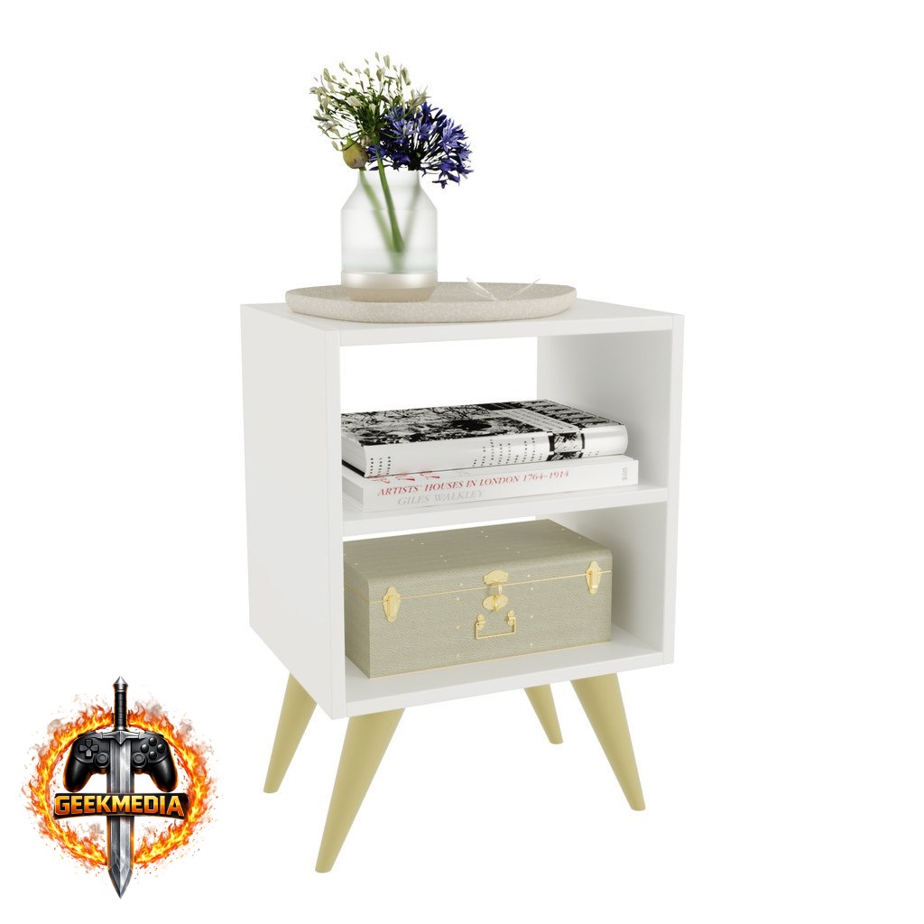 Mesa Cabeceira Retrô Compacta Palma com Nicho