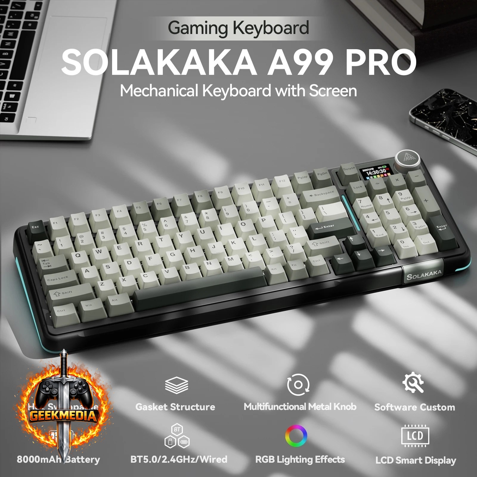 Teclado Mecânico Sem Fio SOLAKAKA A99pro