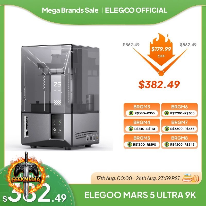 Impressora 3D Elegoo Mars 5 Ultra 9K MSLA