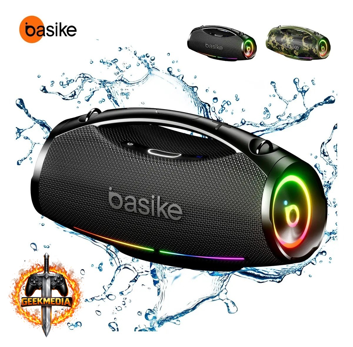 Caixa de Som Basike Boombox 200W Bluetooth Portátil