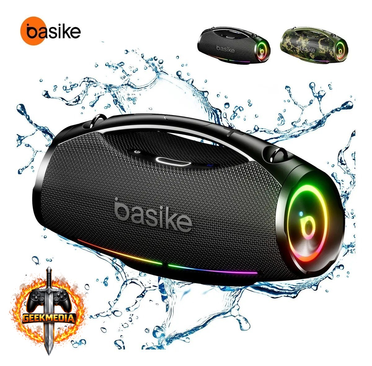 Caixa de Som Basike Boombox 200W Bluetooth Portátil