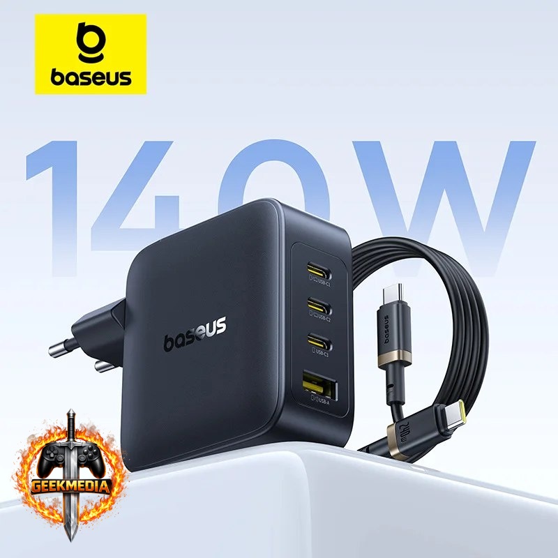 Carregador Baseus GaN 140W 4 Portas