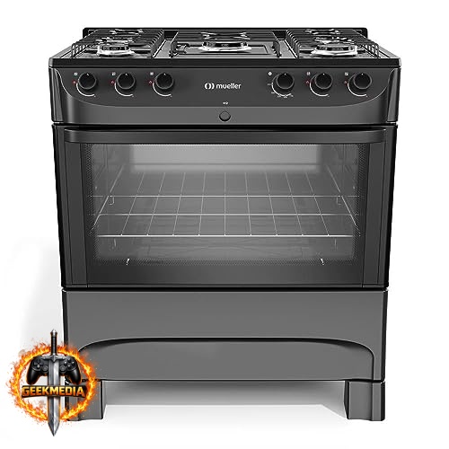 Fogão Mueller 5 Bocas Mesa Esmaltada Preto Fosco MFI5BC
