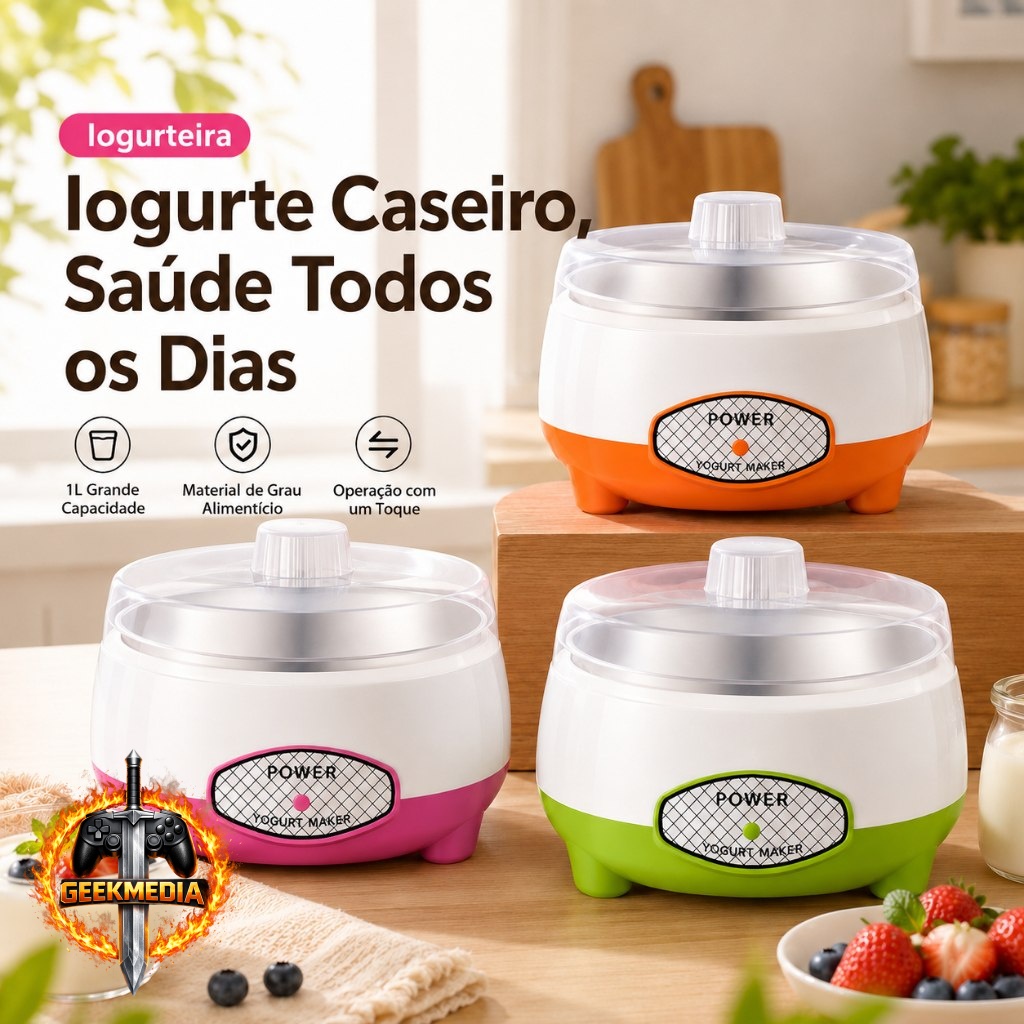 Máquina de Iogurte Caseiro Compacta Automática