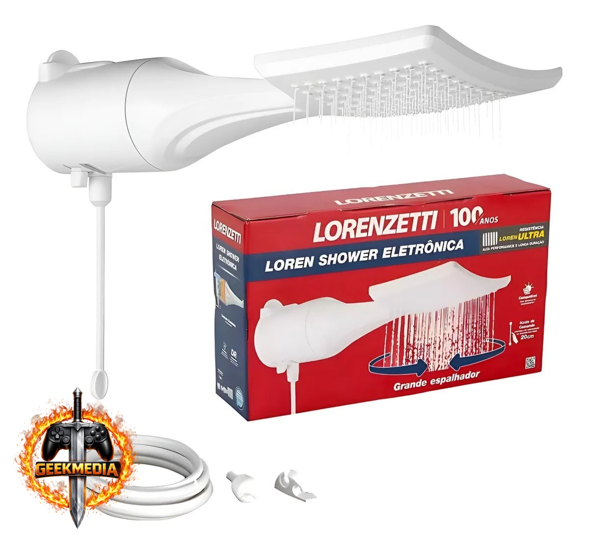 Chuveiro Ducha Lorenzetti Loren Shower Eletrônico Branco 6800w 220V