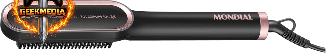 Escova Alisadora Mondial Black Rose - Bivolt