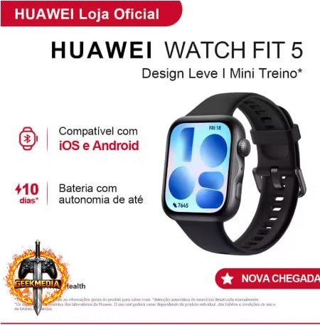 Smartwatch Huawei Watch Fit 5 - 64GB - Branco