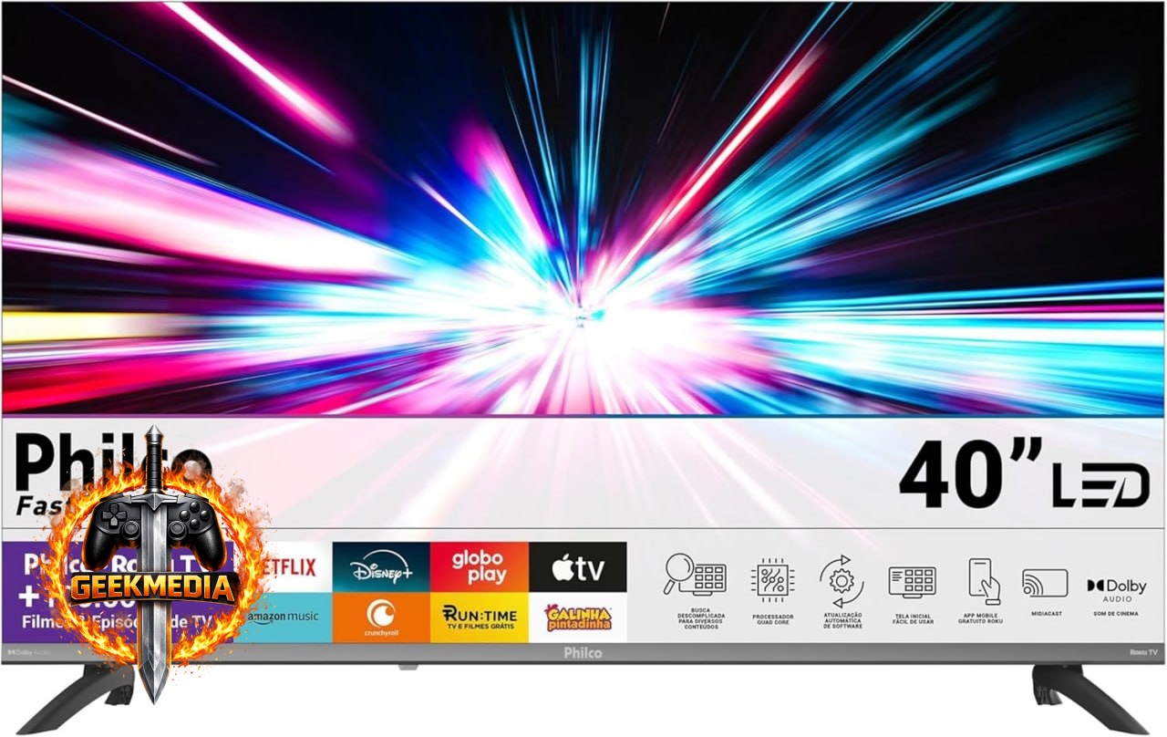 Smart TV Philco 40" Roku TV HDR10 Dolby Áudio