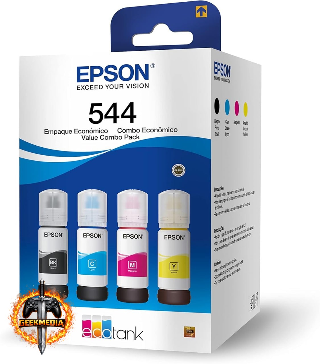Epson Kit Garrafas Tintas Originais - Magenta Amarelo Ciano