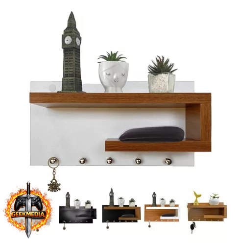 Porta Chave De Parede Organizador Com Prateleira Mdf