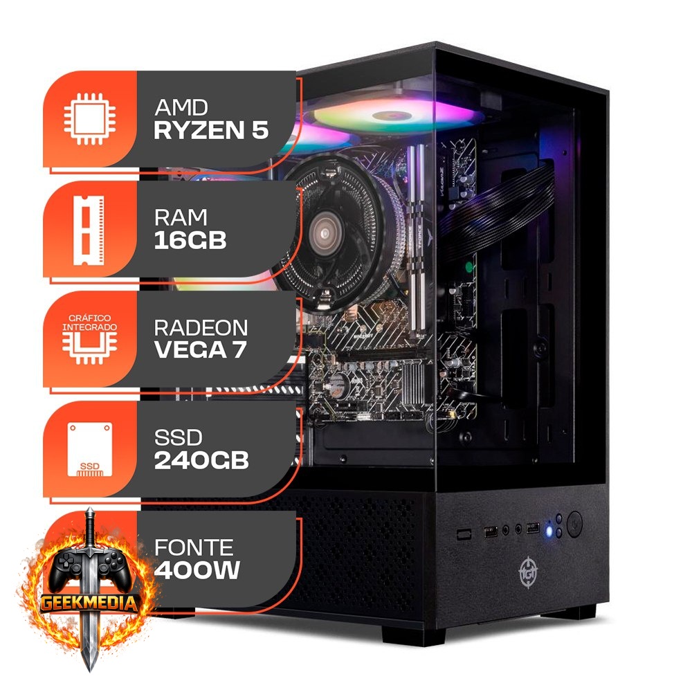 PC Gamer Forge Ryzen 5 5600GT 16GB 240GB