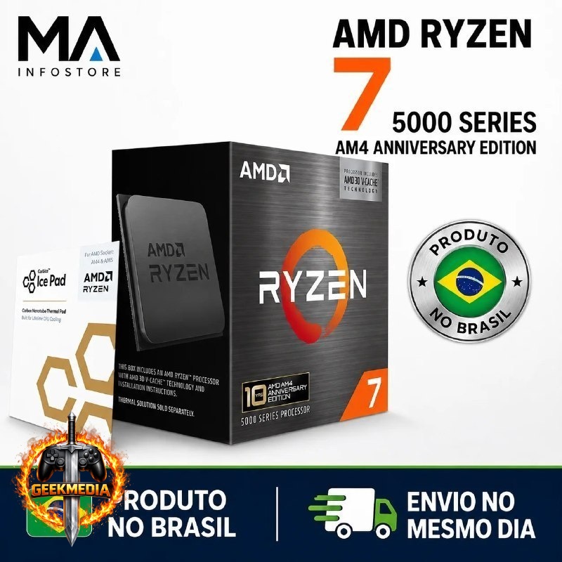 Processador AMD Ryzen 7 5800X3D 10th Anniversary Edition