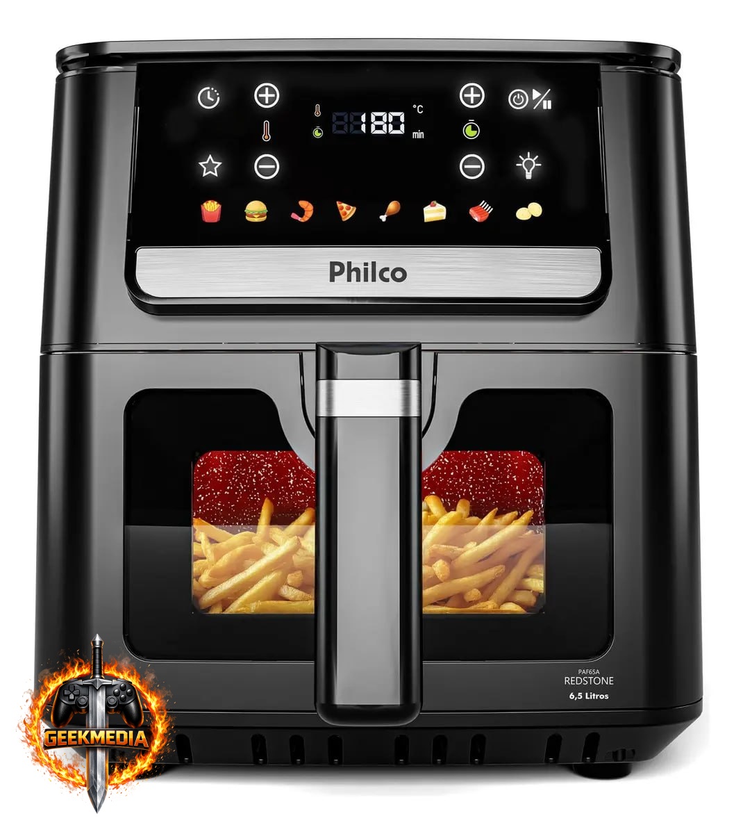 Philco Air Fryer 6,5L Digital Visor Glass RedStone 1700W