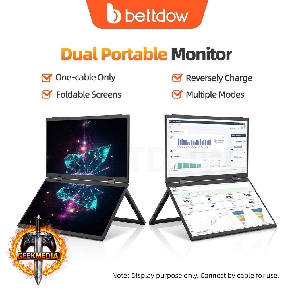 Monitor De Tela Dupla BETTDOW 15.4 Polegadas Dobrável