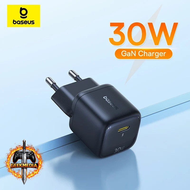Carregador Baseus 30W GaN PD para iPhone e Tablets
