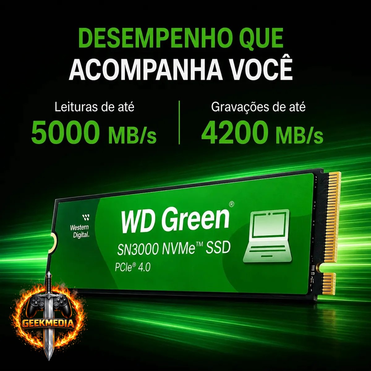 SSD 1TB M.2 NVMe PCIe 4.0 Western Digital SN3000
