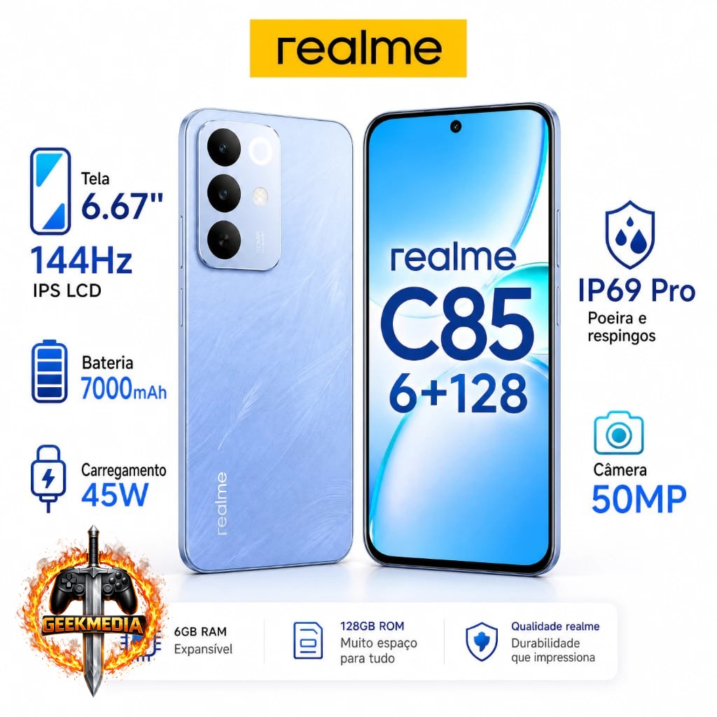 Celular realme C85 Smartphone 6128GB Original Versão Global